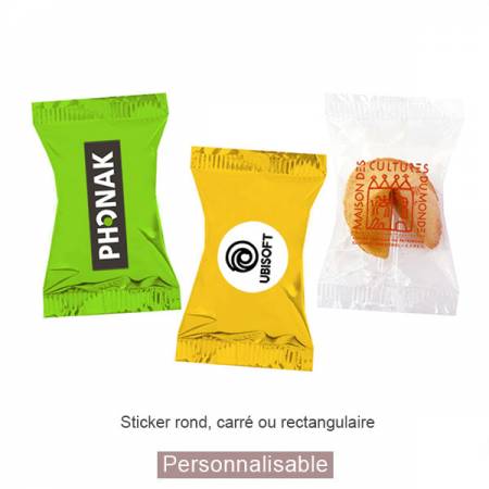 fortune cookies emballage personnalisé avec stickers. Mariage réception marque-place