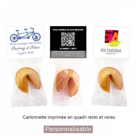 Fortune cookies français personnalisés. Idéal pour les mariages et street marketing